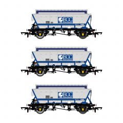 Accurascale OO Scale, ACC2523 Private Owner (Ex BR) CDA Covered Hopper 375011, 375096 & 375124, 'ECC International', Blue Livery Pack C small image