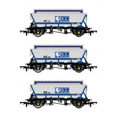 Accurascale OO Scale, ACC2524 Private Owner (Ex BR) CDA Covered Hopper 375016, 375038 & 375101, 'ECC International', Blue Livery Pack D small image