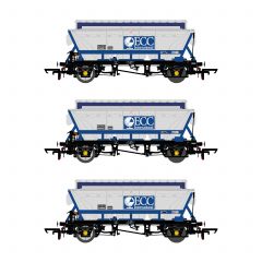 Accurascale OO Scale, ACC2525 Private Owner (Ex BR) CDA Covered Hopper 375021, 375042 & 375063, 'ECC International', Blue Livery Pack E small image
