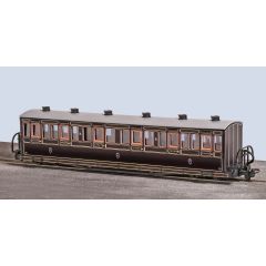 Peco OO-9 Scale, GR-620B Festiniog Railway (Ex FR) FR 'Bowsider' Long Bogie Coach 20, FR Lined Victorian Plum & Cream Livery small image