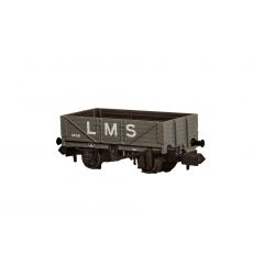 Peco N Scale, NR-5003M LMS 5 Plank Wagon, 9' Wheelbase 24361, LMS Grey Livery small image