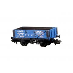 Peco N Scale, NR-5009P Private Owner 5 Plank Wagon, 9' Wheelbase No 254, 'J&R Stone', Blue Livery small image