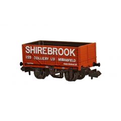 Peco N Scale, NR-7007P Private Owner 7 Plank Wagon, End Door 159, 'Shirebrook Colliery Ltd', Bauxite Livery small image