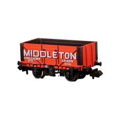 Peco N Scale, NR-7009P Private Owner 7 Plank Wagon, End Door 614, 'Middleton Colliery', Red Livery small image