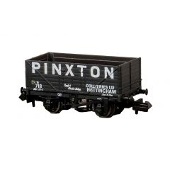 Peco N Scale, NR-7019P Private Owner 7 Plank Wagon, End Door 718, 'Pinxton Collieries Ltd', Black Livery small image