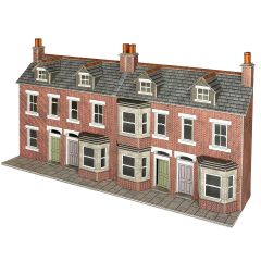 Metcalfe Models OO Scale, PO302 Terraced House Fronts in Red Brick, Low Relief small image