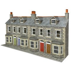 Metcalfe Models OO Scale, PO303 Terraced House Fronts in Stone, Low Relief small image