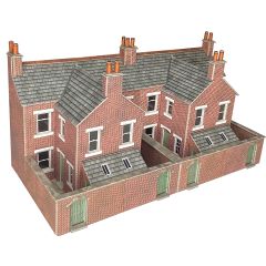 Metcalfe Models OO Scale, PO304 Terraced House Backs in Red Brick, Low Relief small image