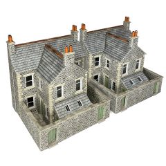 Metcalfe Models OO Scale, PO305 Terraced House Backs in Stone, Low Relief small image