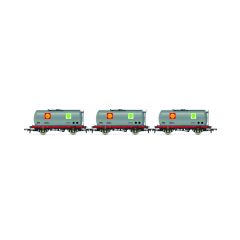 Hornby OO Scale, R60260 Private Owner (Ex BR) TTA 45T Tank Wagon 501, 502 & 503, 'Shell/BP', Grey Livery Triple Wagon Pack small image