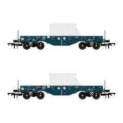 Accurascale OO Scale, ACC1117 DRS FNA-D Nuclear Flask Carrier Wagon 11 70 9229 028-9 & 11 70 9229 007-3, DRS Teal Livery, Includes Wagon Load small image