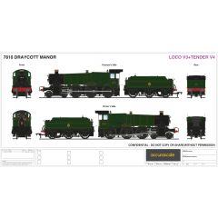 Accurascale OO Scale, ACC2504-7810 BR (Ex GWR) 7800 'Manor' Class 4-6-0, 7810, 'Draycott Manor' BR Lined Green (Early Emblem) Livery, DCC Ready small image