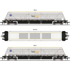 Accurascale OO Scale, ACC2601FF2 Fastline Freight HYA Hopper Wagon 3770 6791019-2 & 3770 6791037-4, Fastline Freight Livery Twin Wagon Pack small image
