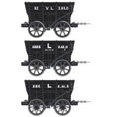 Accurascale OO Scale, ACC2809-J Private Owner Chaldron Wagons 12, 1825 & 256, 'Vane Londonderry', Black Livery small image