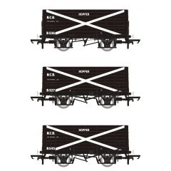 Accurascale OO Scale, ACC2831 NCB (Ex NER) NER 20T Hopper, 8 Plank, Diagram P7 B536, B527 & B545, NCB Black Livery with White Cross small image