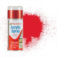 Humbrol , AD6019 No 19 Bright Red - Gloss - Acrylic Paint - 150ml Spray small image