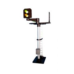 Berko OO Scale, B223L 2 Aspect Distant Signal, Yellow, Green, Standard Offset Left, Square Head  small image