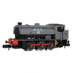 EFE Rail N Scale, E85508 Private Owner (Ex LNER) J94 (Ex-WD 'Hunslet Austerity' 0-6-0ST) Class Saddle Tank 0-6-0ST, 85, 'M.S.C.' (Manchester Ship Canal), Lined Grey Livery, DCC Ready small image