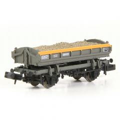 EFE Rail N Scale, E87538 BR 14T 'Mermaid' Side Tipping Ballast Wagon DB989517, BR Engineers Grey & Yellow Livery, Includes Wagon Load small image