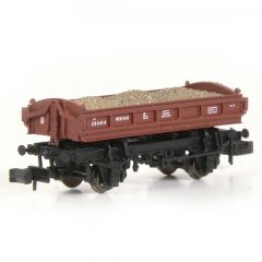 EFE Rail N Scale, E87539 BR 14T 'Mermaid' Side Tipping Ballast Wagon DB989528, BR Departmental Gulf Red Livery, Includes Wagon Load small image