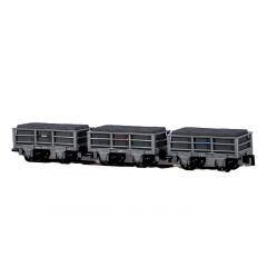 Peco OO-9 Scale, GR-320 Freelance 2T Slate Wagons Grey Livery Unbraked, Includes Wagon Load small image