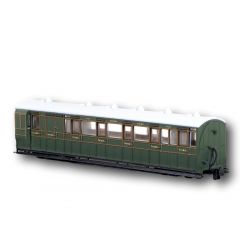 Peco OO-9 Scale, GR-421A SR (Ex L&B) L&B Composite Brake Coach 4108, SR Lined Maunsell Olive Green Livery small image