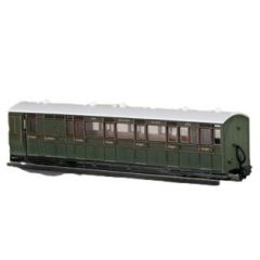 Peco OO-9 Scale, GR-421B SR (Ex L&B) L&B Composite Brake Coach 6993, SR Lined Maunsell Olive Green Livery small image