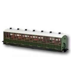 Peco OO-9 Scale, GR-441B SR (Ex L&B) L&B Third Coach 2471, SR Lined Maunsell Olive Green Livery small image