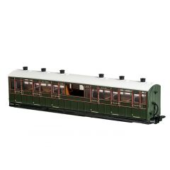 Peco OO-9 Scale, GR-451B SR (Ex L&B) L&B Third Centre Observation Coach 2468, SR Lined Maunsell Olive Green Livery small image