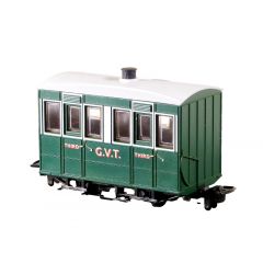 Peco OO-9 Scale, GR-500 Glyn Valley Tramway (Ex GVT) GVT Enclosed Side Coach GVT Green Livery small image