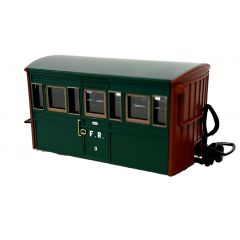 Peco OO-9 Scale, GR-557A Festiniog Railway (Ex FR) FR 'Bug Box' First Class Coach 3, FR Green Livery small image