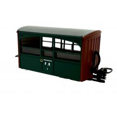 Peco OO-9 Scale, GR-562 Festiniog Railway (Ex FR) FR 'Zoo Car' Observation Coach 1, FR Green Livery small image