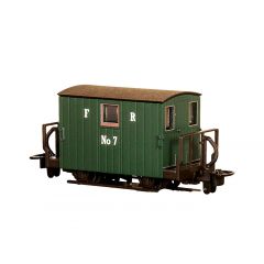 Peco OO-9 Scale, GR-580A Festiniog Railway (Ex FR) FR Brake Van (with Double Balcony) 7, FR Green Livery small image