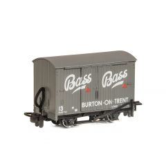 Peco OO-9 Scale, GR-901 Private Owner (Ex L&B) L&B Box Van 13, 'Bass Brewery', Grey Livery small image