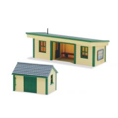 Peco OO Scale, LK-16 Platform Shelter and Hut, Timber small image