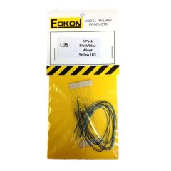 Eckon OO Scale, L05 Pre-wired Yellow LED, Blue & Black Wires small image