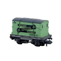 Peco N Scale, NR-23 BR Conflat Wagon B73570, BR Grey Livery, Includes Wagon Load small image
