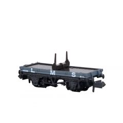 Peco N Scale, NR-39M LMS Single Bolster Wagon 14555, LMS Grey Livery small image