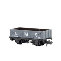 Peco N Scale, NR-40M LMS 5 Plank Wagon, 10' Wheelbase 345699, LMS Grey Livery small image
