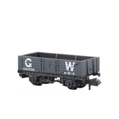 Peco N Scale, NR-40W GWR 5 Plank Wagon, 10' Wheelbase 109458, GWR Grey (large GW) Livery small image