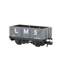 Peco N Scale, NR-41M LMS 7 Plank Wagon, 10' Wheelbase 313159, LMS Grey Livery small image