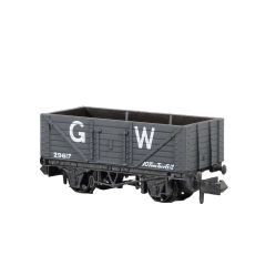 Peco N Scale, NR-41W GWR 5 Plank Wagon, 10' Wheelbase 29617, GWR Grey (large GW) Livery small image