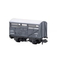 Peco N Scale, NR-45M LMS 12T Cattle Wagon 294528, LMS Grey Livery small image