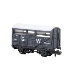Peco N Scale, NR-45W GWR 8T Cattle Wagon 13865, GWR Grey (large GW) Livery small image