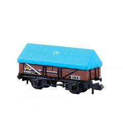 Peco N Scale, NR-51 BR 5 Plank China Clay Wagon B743030, BR Bauxite Livery with Hood small image
