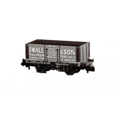 Peco N Scale, NR-7014P Private Owner 7 Plank Wagon, End Door No. 18,  'Small & Son', Grey Livery Livery small image