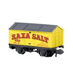 Peco N Scale, NR-P120 Private Owner 10T Covered Salt Van 251, 'Saxa Salt', Yellow Livery small image
