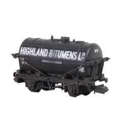 Peco N Scale, NR-P176W Private Owner 14T Tank Wagon No. 4, 'Highlands Bitumens Ltd', Black Livery, Weathered small image
