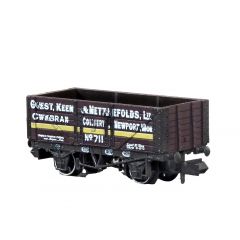 Peco N Scale, NR-P411 Private Owner 7 Plank Wagon, 10' Wheelbase No. 711, 'Guest, Keen & Nettlefolds Ltd', Brown Livery small image