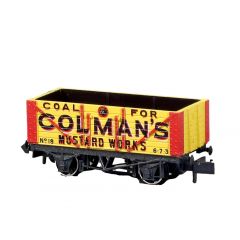 Peco N Scale, NR-P412 Private Owner 7 Plank Wagon, 10' Wheelbase No. 19, 'Coleman's Mustard Works', Yellow Livery small image